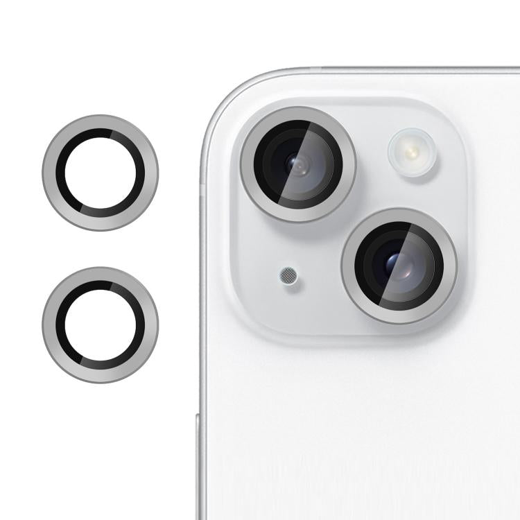 For iPhone 15 / 15 Plus Kalebol No Flicker Ultra-Thin Individual Camera Lens Tempered Glass Film