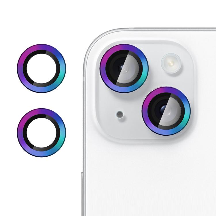 For iPhone 15 / 15 Plus Kalebol No Flicker Ultra-Thin Individual Camera Lens Tempered Glass Film