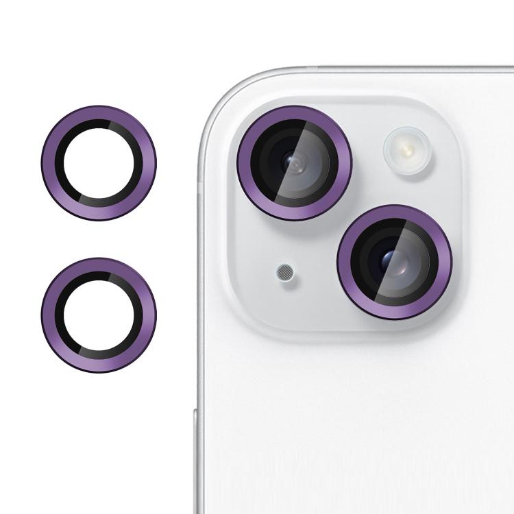 For iPhone 15 / 15 Plus Kalebol No Flicker Ultra-Thin Individual Camera Lens Tempered Glass Film