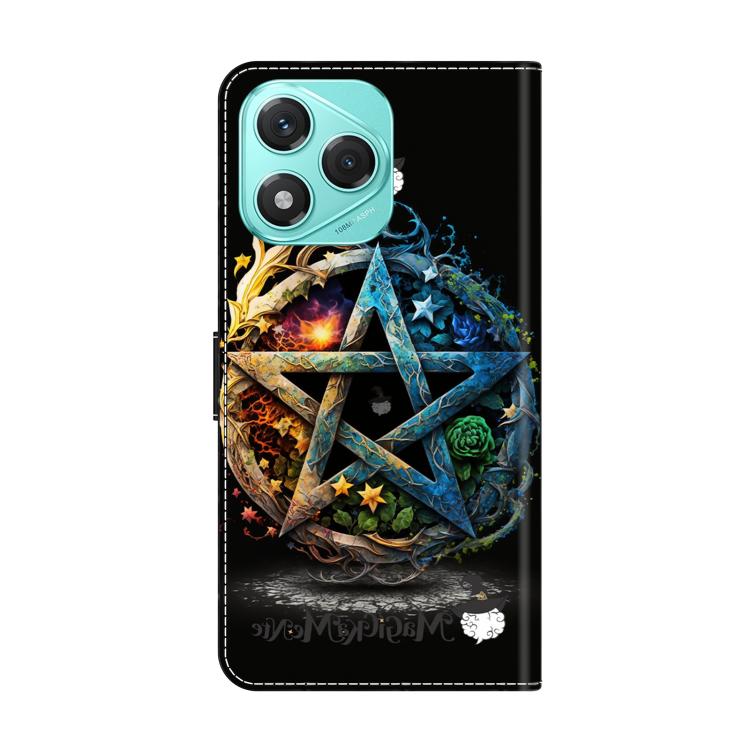 For Honor 400 Lite Global Crystal-Like Painted Vegan Leather Phone Case - Pentagram