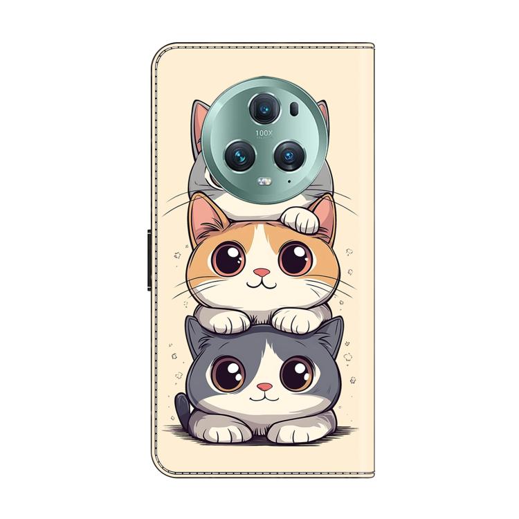 For Honor Magic5 Pro Crystal-Like Painted Vegan Leather Phone Case