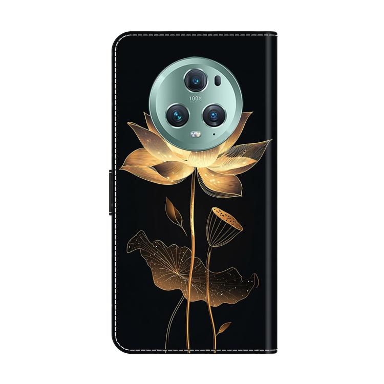 For Honor Magic5 Pro Crystal-Like Painted Vegan Leather Phone Case