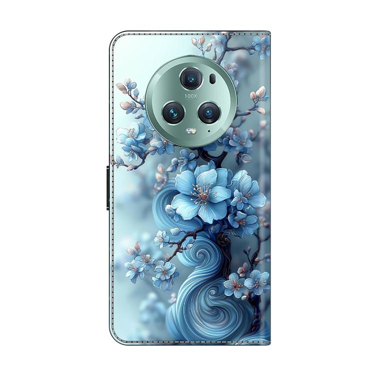 For Honor Magic5 Pro Crystal-Like Painted Vegan Leather Phone Case