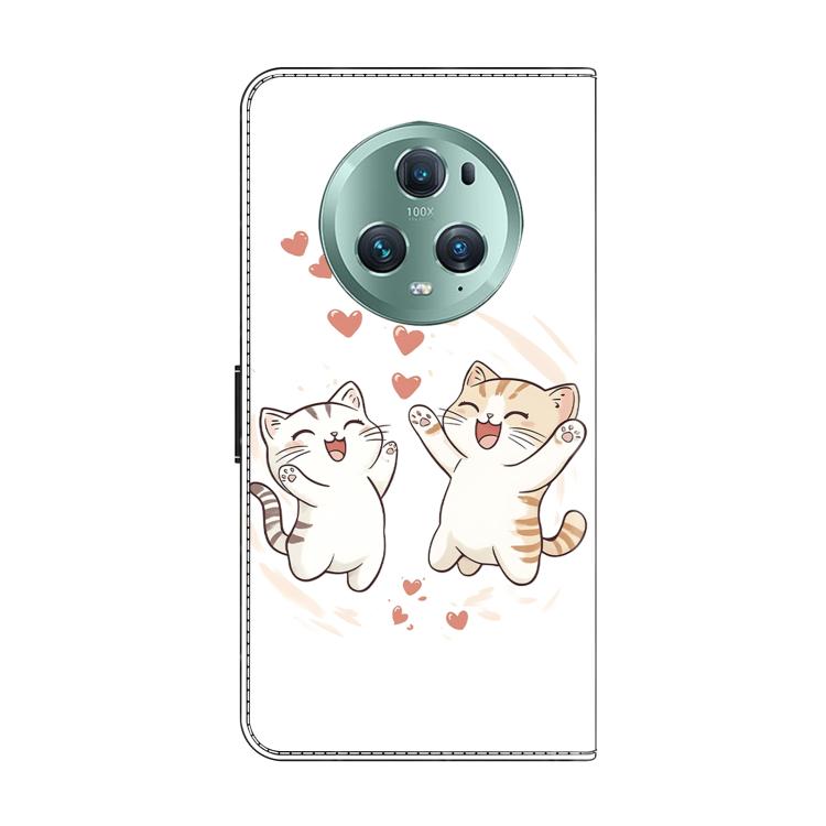 For Honor Magic5 Pro Crystal-Like Painted Vegan Leather Phone Case