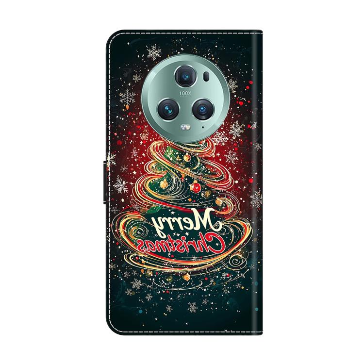 For Honor Magic5 Pro Crystal-Like Painted Vegan Leather Phone Case