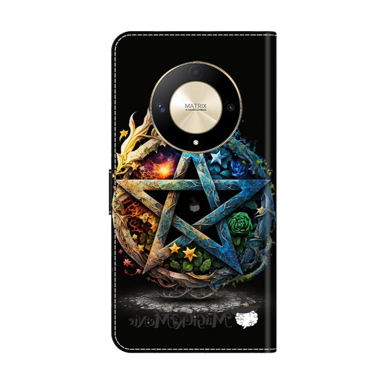 For Honor Magic6 Lite Crystal-Like Painted Vegan Leather Phone Case - Pentagram