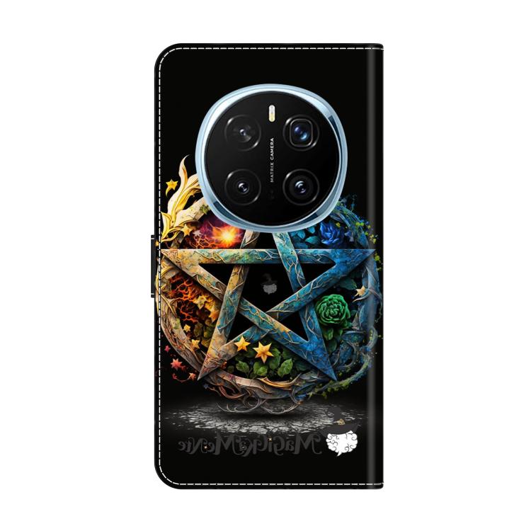For Honor Magic7 Pro Crystal-Like Painted Vegan Leather Phone Case - Pentagram