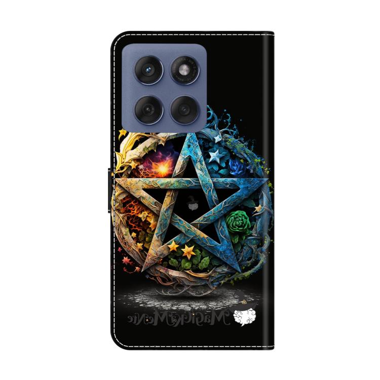 For Motorola Edge 60 Pro Crystal-Like Painted Vegan Leather Phone Case - Pentagram