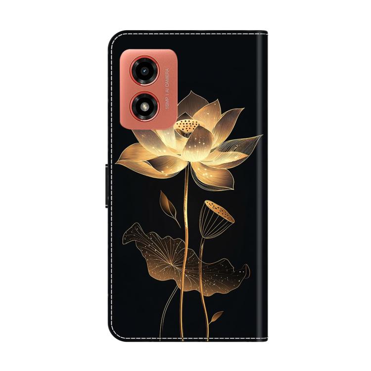 For Motorola Moto G04 / E14 / G24 Crystal-Like Painted Vegan Leather Phone Case