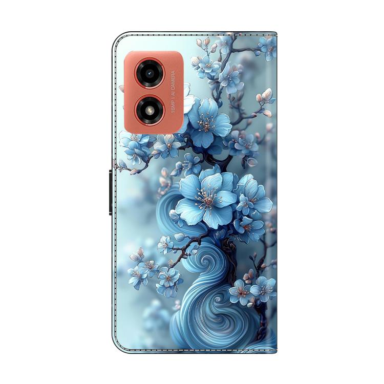 For Motorola Moto G04 / E14 / G24 Crystal-Like Painted Vegan Leather Phone Case
