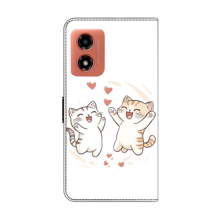 For Motorola Moto G04 / E14 / G24 Crystal-Like Painted Vegan Leather Phone Case