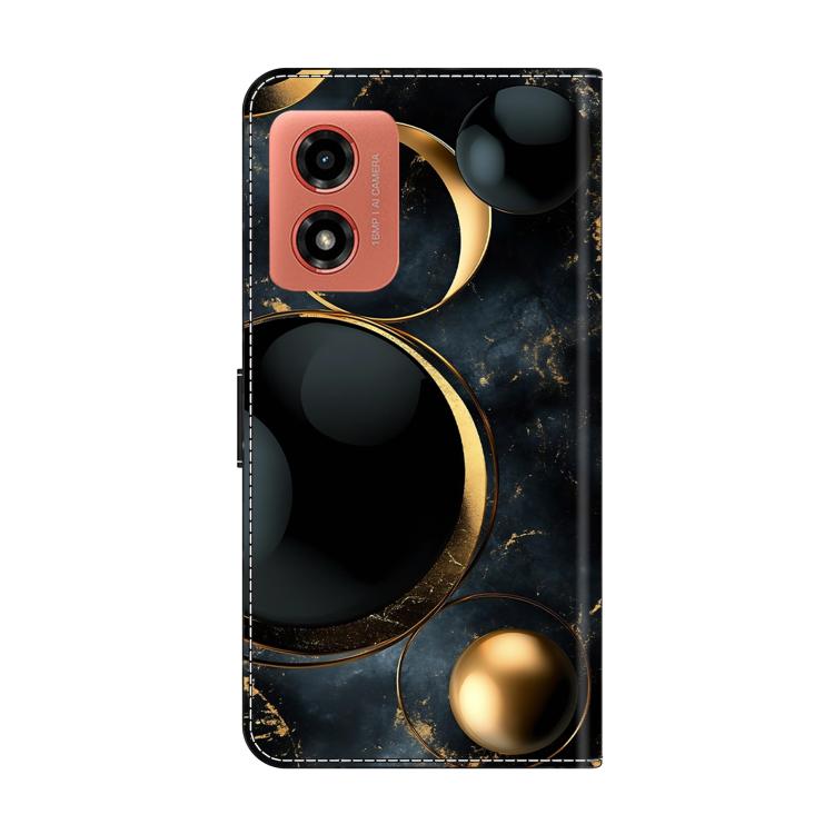 For Motorola Moto G04 / E14 / G24 Crystal-Like Painted Vegan Leather Phone Case