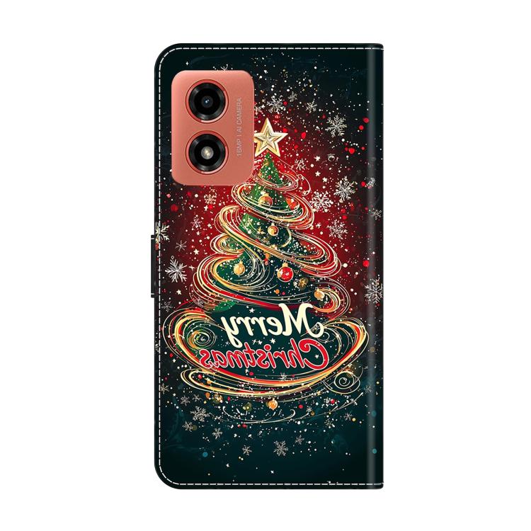 For Motorola Moto G04 / E14 / G24 Crystal-Like Painted Vegan Leather Phone Case