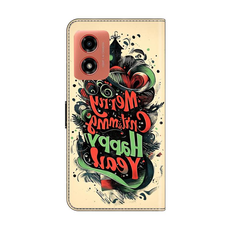 For Motorola Moto G04 / E14 / G24 Crystal-Like Painted Vegan Leather Phone Case