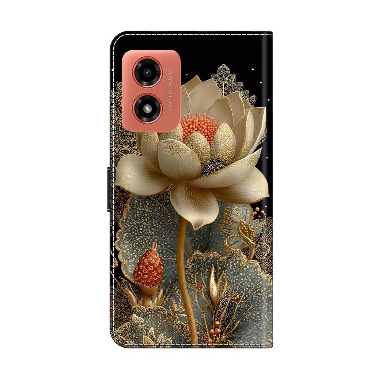 For Motorola Moto G04 / E14 / G24 Crystal-Like Painted Vegan Leather Phone Case