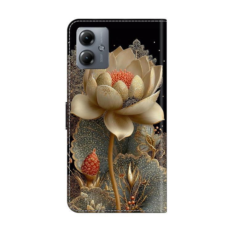 For Motorola Moto G14 Crystal-Like Painted Vegan Leather Phone Case