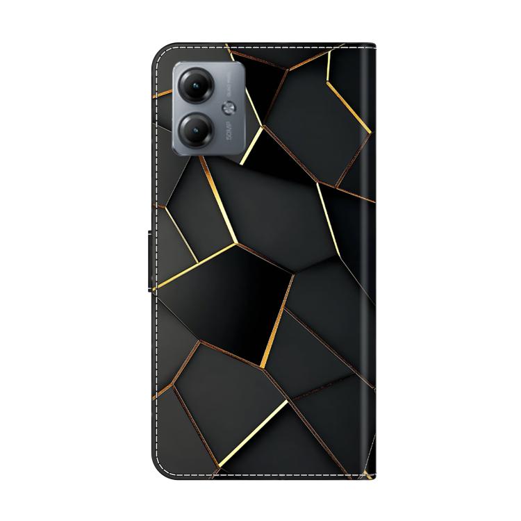 For Motorola Moto G14 Crystal-Like Painted Vegan Leather Phone Case