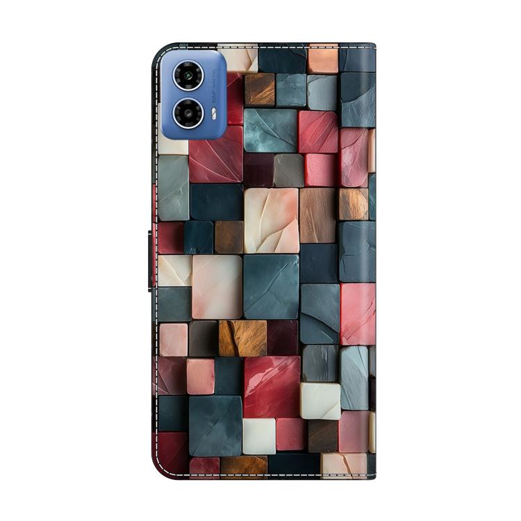 For Motorola Moto G34 Crystal-Like Painted Vegan Leather Phone Case