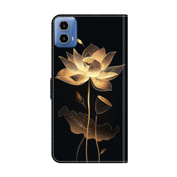 For Motorola Moto G34 Crystal-Like Painted Vegan Leather Phone Case