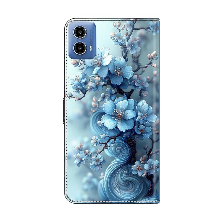 For Motorola Moto G34 Crystal-Like Painted Vegan Leather Phone Case