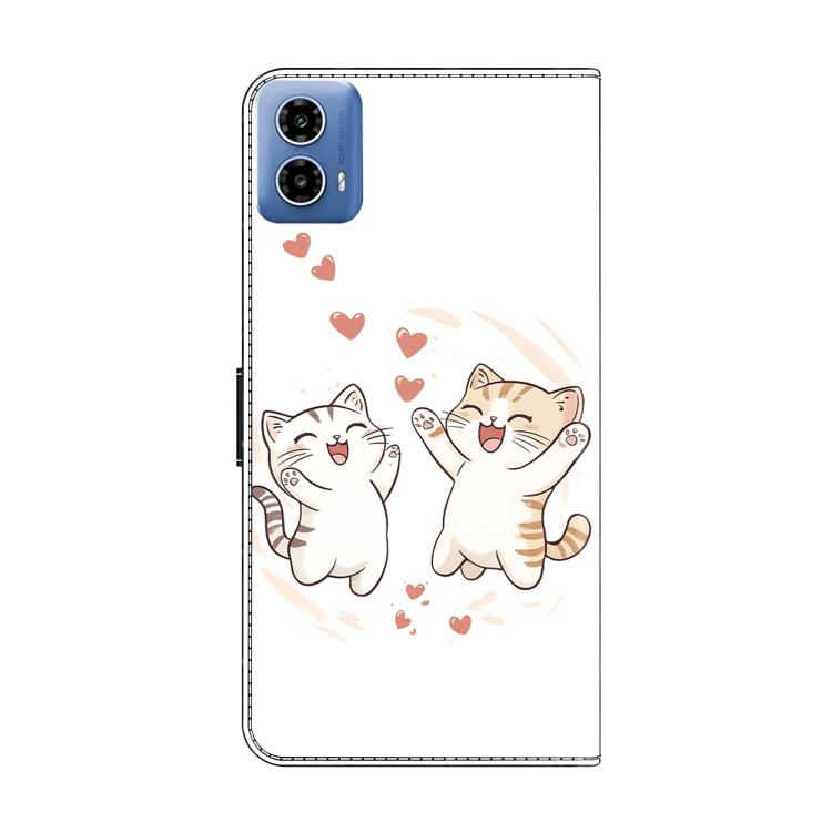 For Motorola Moto G34 Crystal-Like Painted Vegan Leather Phone Case
