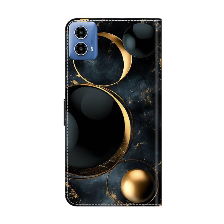For Motorola Moto G34 Crystal-Like Painted Vegan Leather Phone Case
