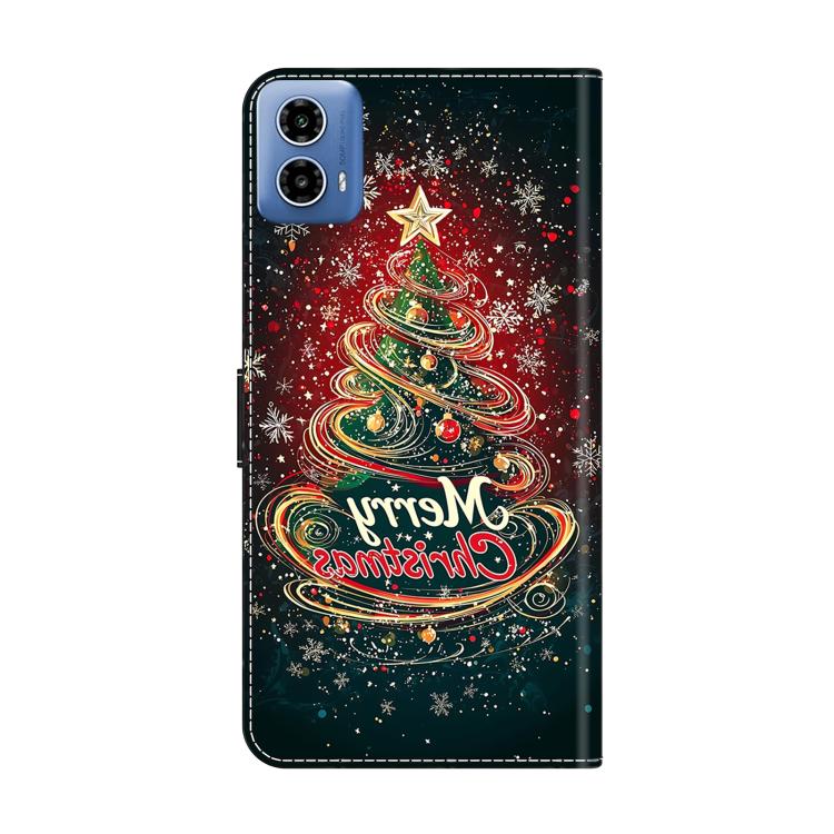 For Motorola Moto G34 Crystal-Like Painted Vegan Leather Phone Case