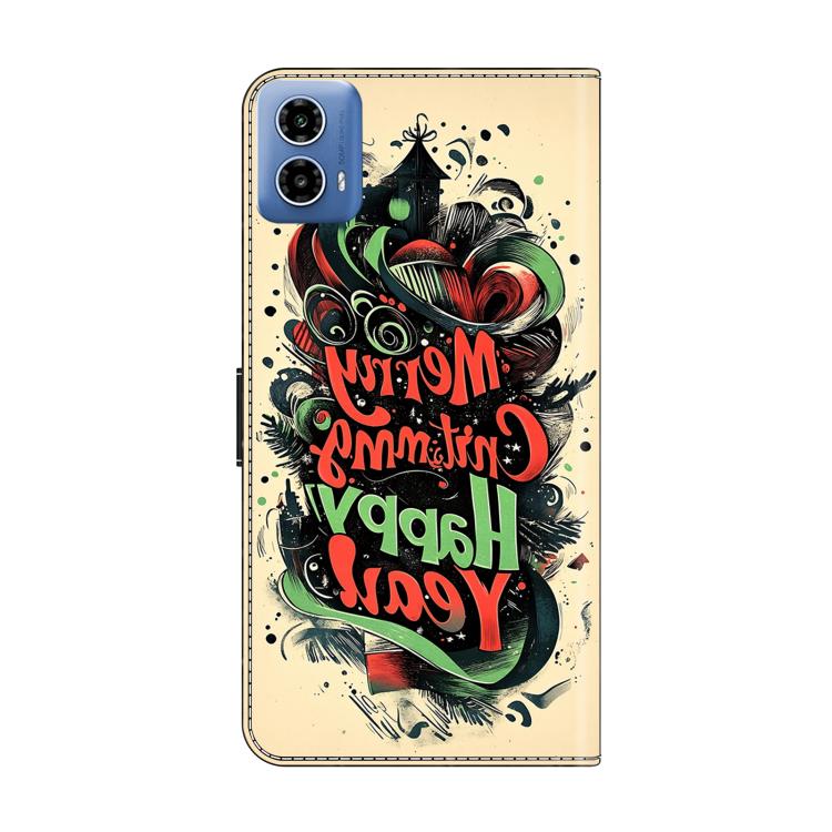 For Motorola Moto G34 Crystal-Like Painted Vegan Leather Phone Case
