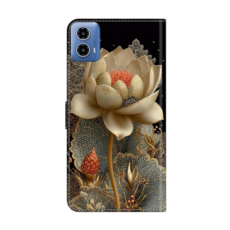 For Motorola Moto G34 Crystal-Like Painted Vegan Leather Phone Case