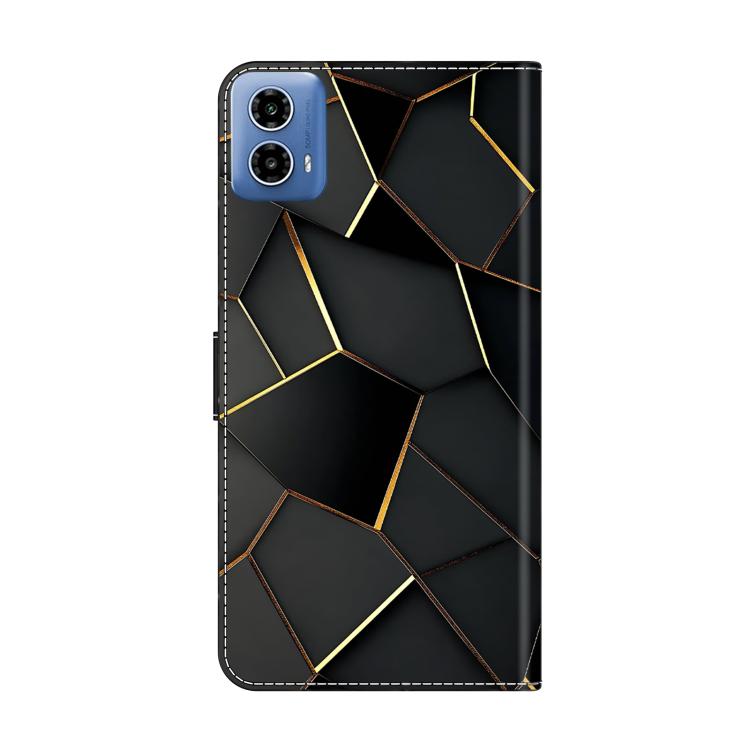For Motorola Moto G34 Crystal-Like Painted Vegan Leather Phone Case