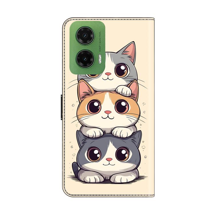 For Motorola Moto G35 Crystal-Like Painted Vegan Leather Phone Case