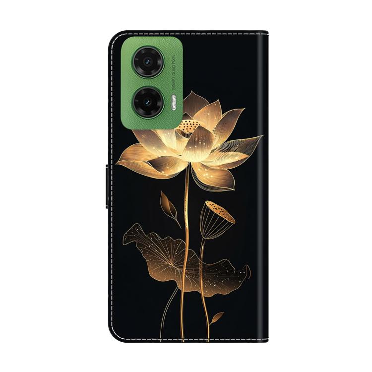 For Motorola Moto G35 Crystal-Like Painted Vegan Leather Phone Case