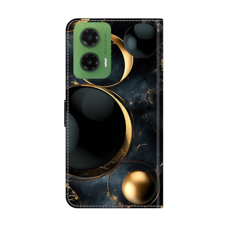 For Motorola Moto G35 Crystal-Like Painted Vegan Leather Phone Case