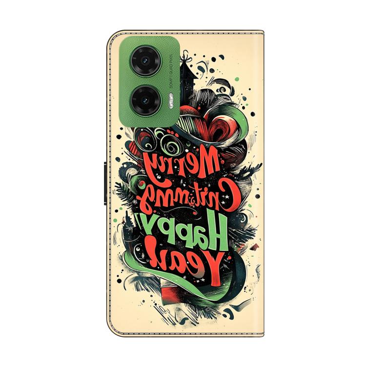 For Motorola Moto G35 Crystal-Like Painted Vegan Leather Phone Case