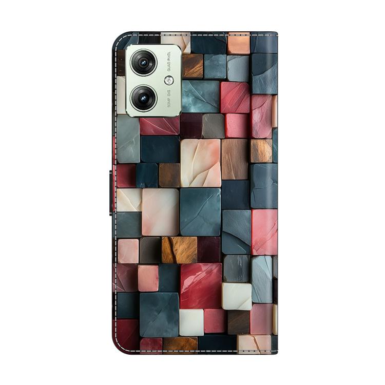 For Motorola Moto G54 Crystal-Like Painted Vegan Leather Phone Case