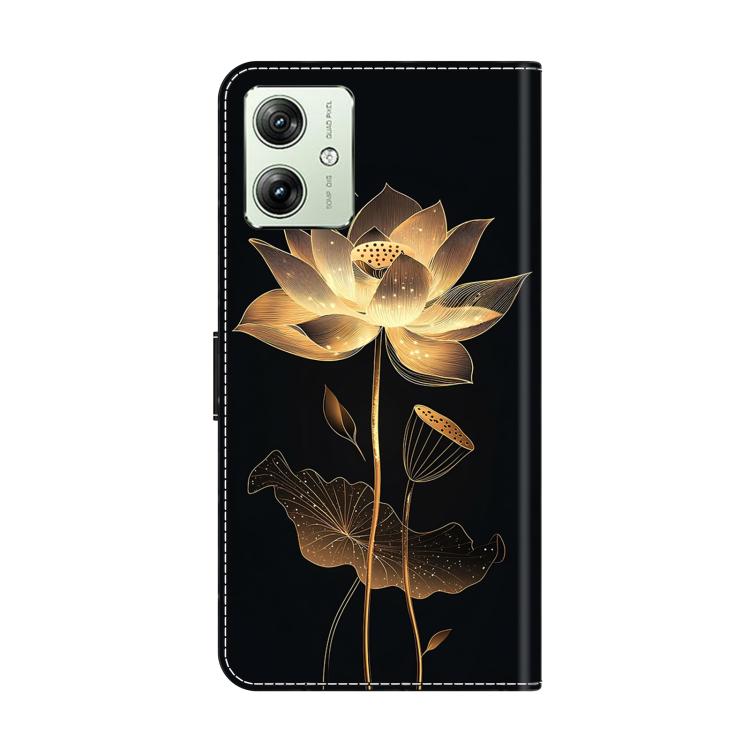 For Motorola Moto G54 Crystal-Like Painted Vegan Leather Phone Case