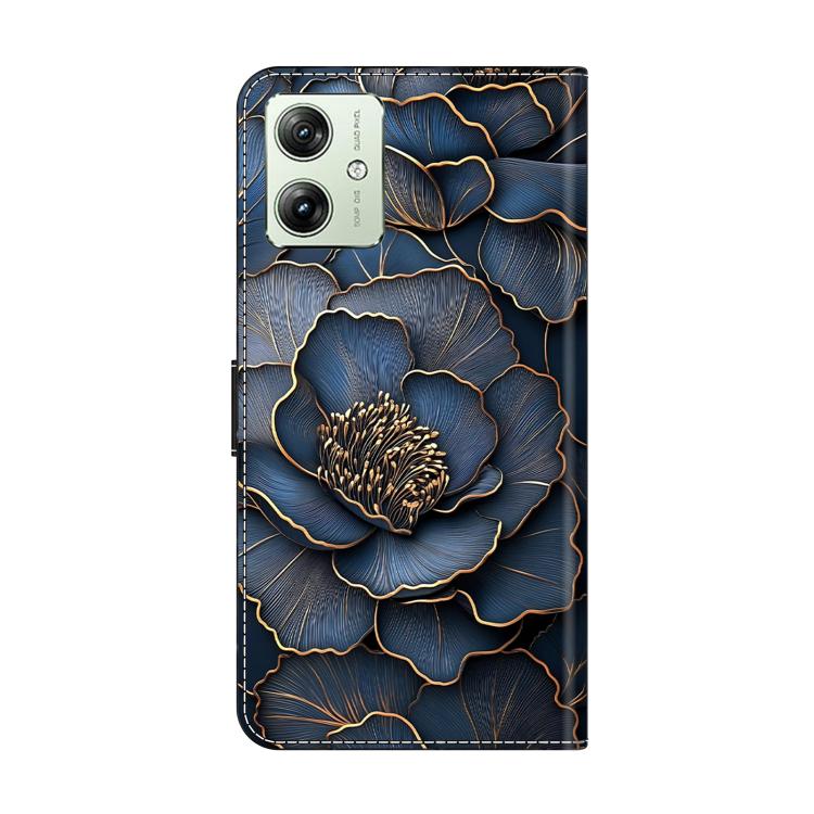 For Motorola Moto G54 Crystal-Like Painted Vegan Leather Phone Case