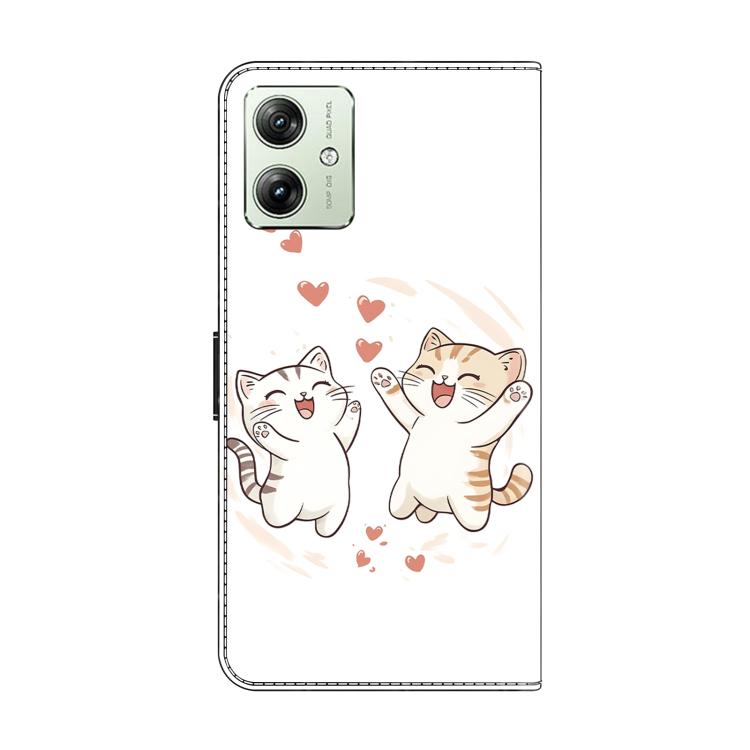 For Motorola Moto G54 Crystal-Like Painted Vegan Leather Phone Case