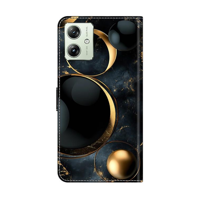 For Motorola Moto G54 Crystal-Like Painted Vegan Leather Phone Case