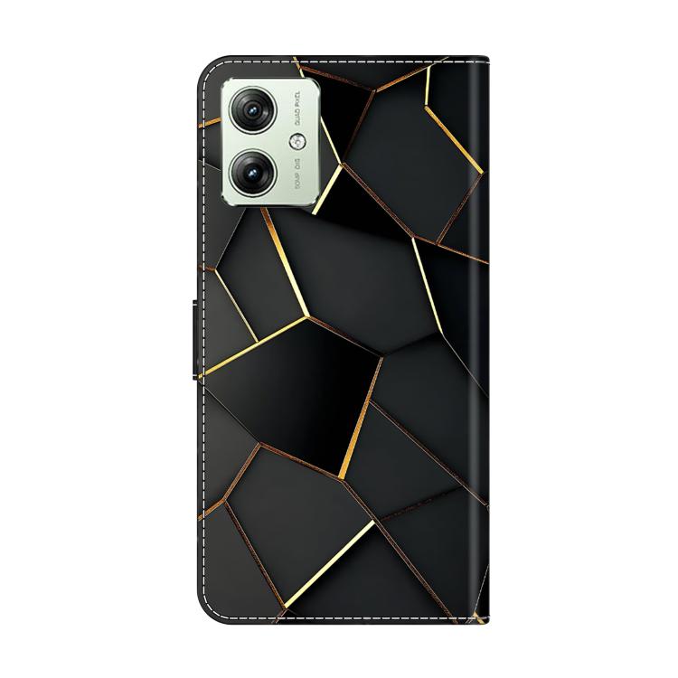 For Motorola Moto G54 Crystal-Like Painted Vegan Leather Phone Case