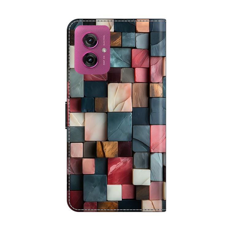 For Motorola Moto G55 Crystal-Like Painted Vegan Leather Phone Case