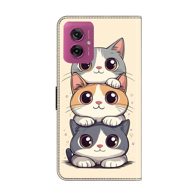 For Motorola Moto G55 Crystal-Like Painted Vegan Leather Phone Case