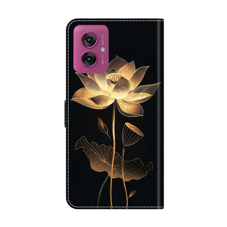 For Motorola Moto G55 Crystal-Like Painted Vegan Leather Phone Case
