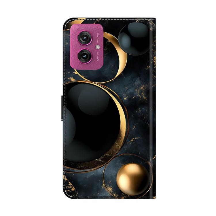 For Motorola Moto G55 Crystal-Like Painted Vegan Leather Phone Case