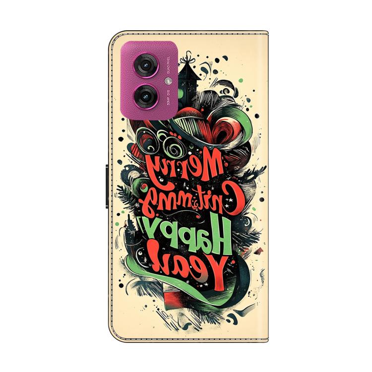For Motorola Moto G55 Crystal-Like Painted Vegan Leather Phone Case