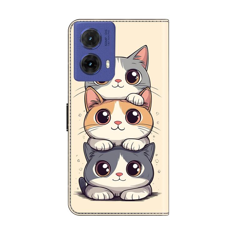 For Motorola Moto G85 Crystal-Like Painted Vegan Leather Phone Case