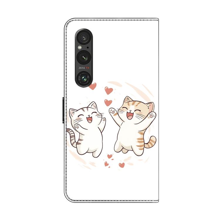 For Sony Xperia 1 V Crystal-Like Painted Vegan Leather Phone Case
