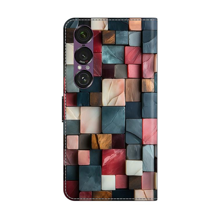 For Sony Xperia 1 VII Crystal-Like Painted Vegan Leather Phone Case