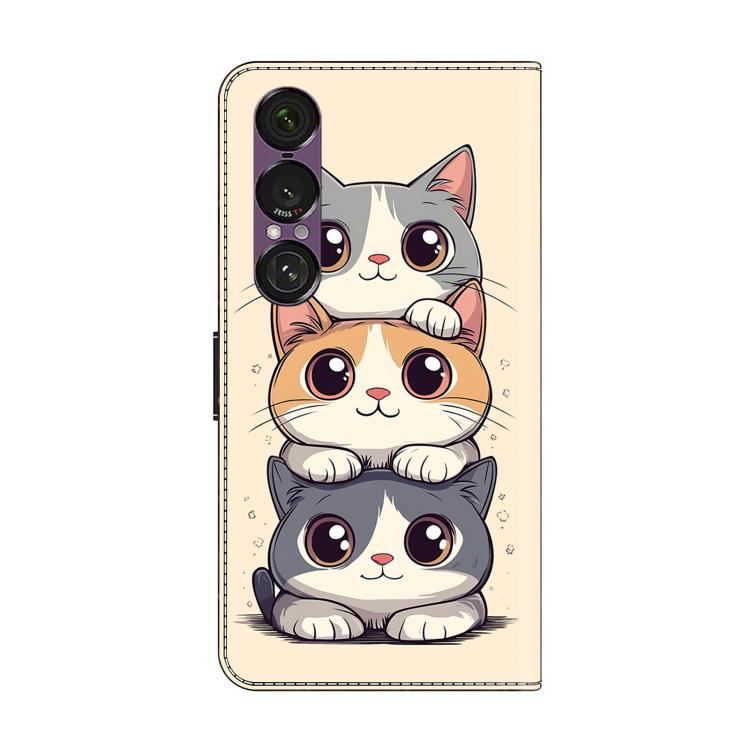 For Sony Xperia 1 VII Crystal-Like Painted Vegan Leather Phone Case