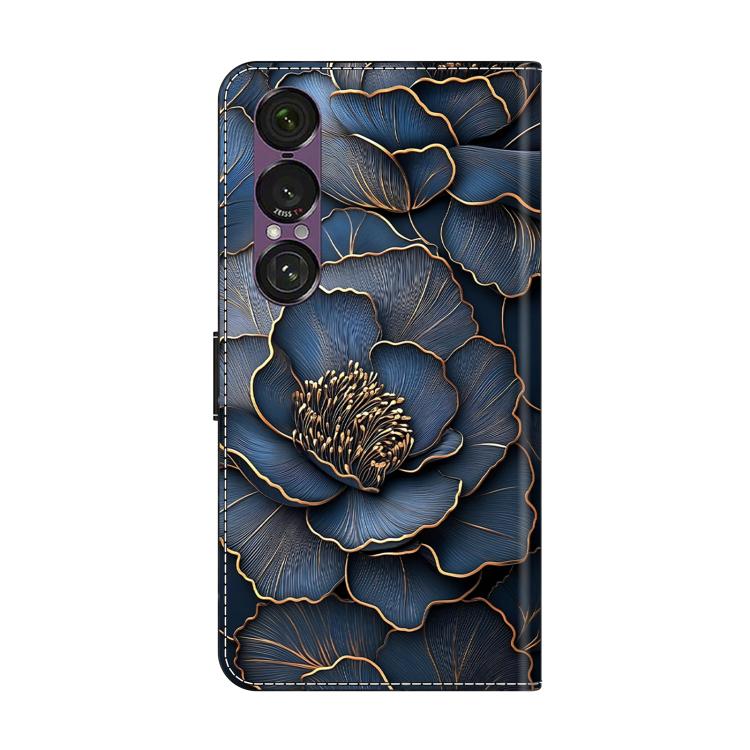 For Sony Xperia 1 VII Crystal-Like Painted Vegan Leather Phone Case